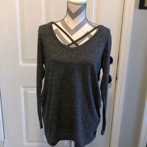 Poof New York long sleeve scoop neck top